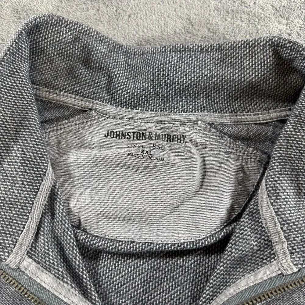 Johnston & Murphy Cotton Quarter Zip Sweater Layering Casual Preppy Lightweigt